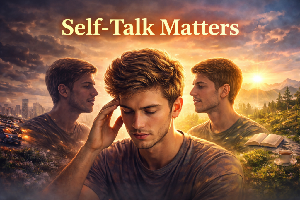 self talk matters illustration showing inner voice and thoughts