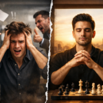 A calm person representing the power of silence vs chaos